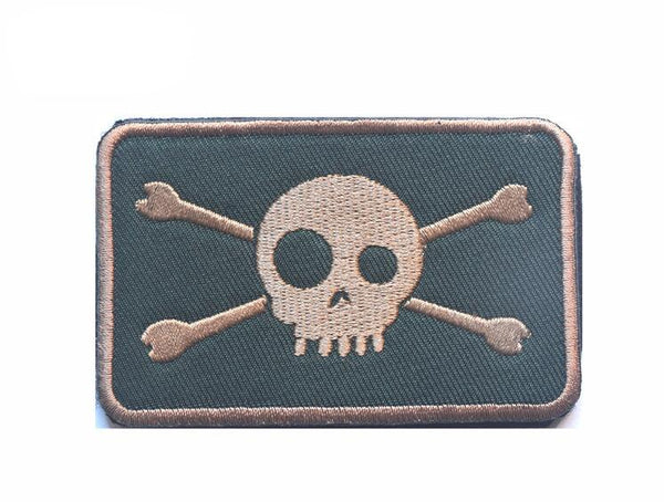 Skull 'Death Skull And Crossbones' Embroidered Velcro Patch