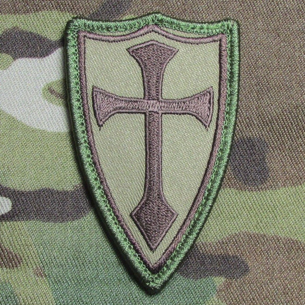 Military Tactical 'Knights Templar Cross' Embroidered Velcro Patch