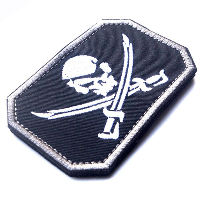 Pirate 'Skull | Left Eyepatch' Embroidered Velcro Patch