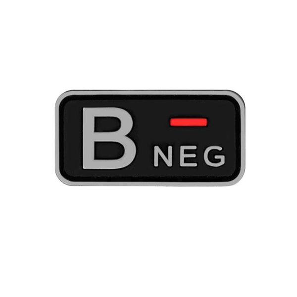 Blood Type 'B Negative' PVC Rubber Velcro Patch