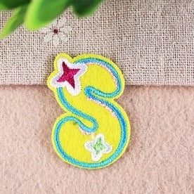 Cute Letter S 'Sparkling' Embroidered Patch
