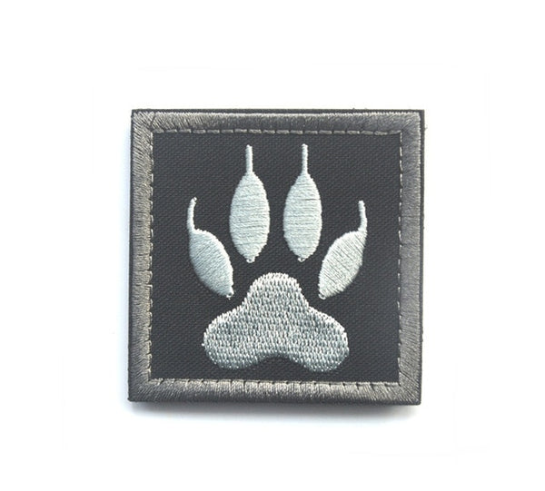 Service Dog 'Dog Footprints' Embroidered Velcro Patch