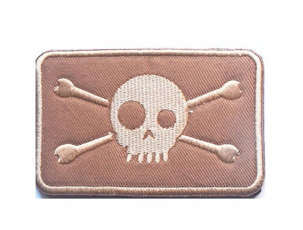 Skull 'Death Skull And Crossbones' Embroidered Velcro Patch