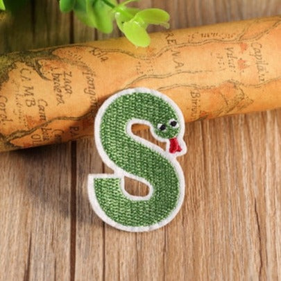 Letter S 'Snake' Embroidered Patch