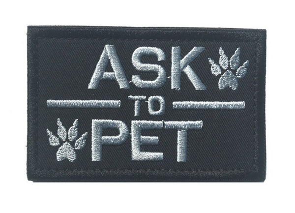 Service Dog 'Ask To Pet' Embroidered Velcro Patch