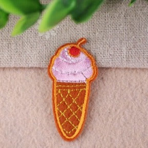 Cute Letter I 'Ice Cream' Embroidered Patch