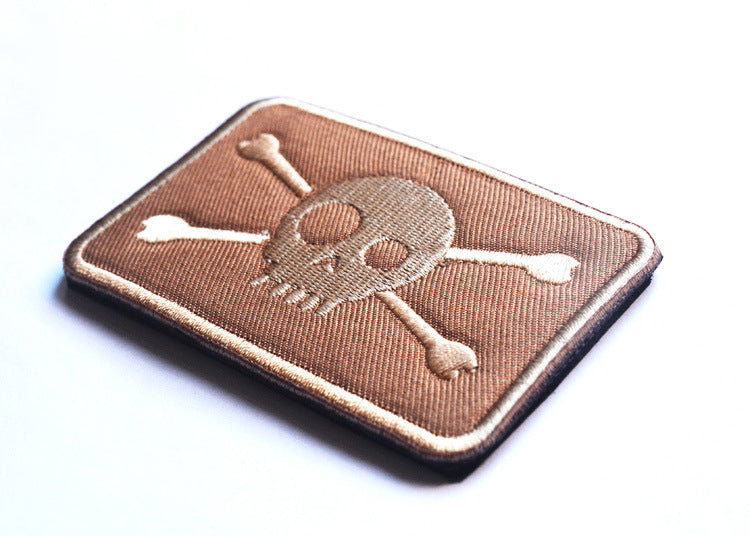 Skull 'Death Skull And Crossbones' Embroidered Velcro Patch