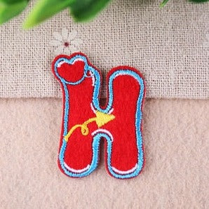 Cute Letter H 'Heart' Embroidered Patch