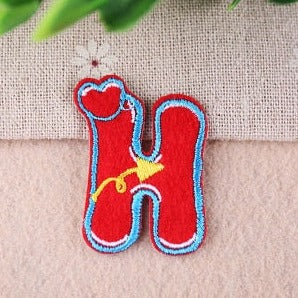 Cute Letter H 'Heart' Embroidered Patch