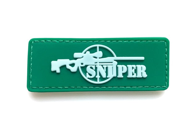 Military Tactical 'Sniper | Rifle Scope Gun' PVC Rubber Velcro Patch ...