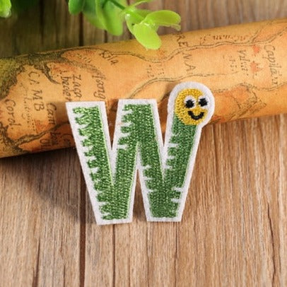 Letter W 'Worm' Embroidered Patch