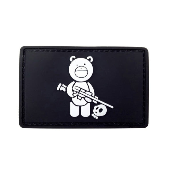 Cool 'Tactical Bear And Mini Skull' PVC Rubber Velcro Patch