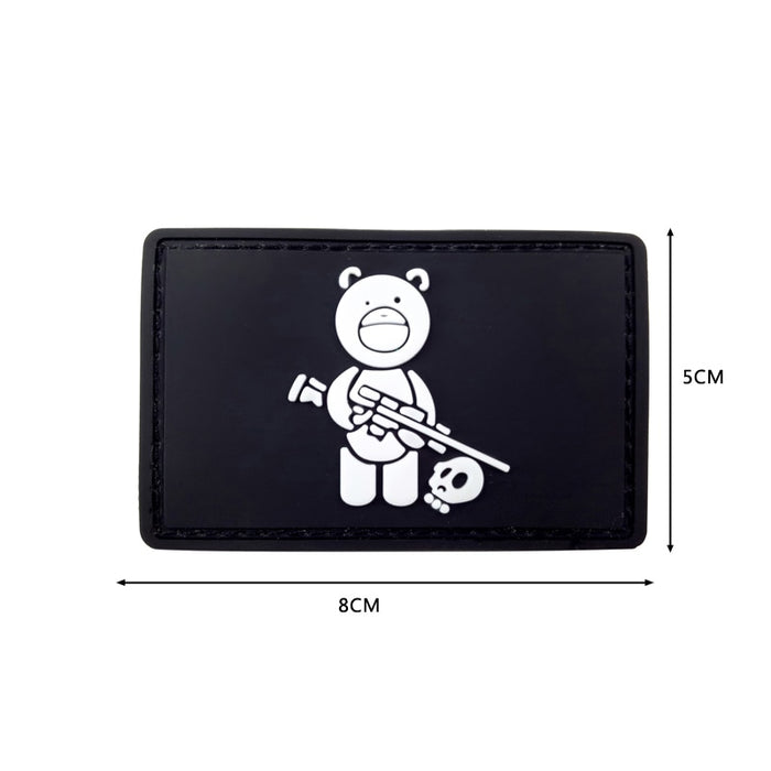 Cool 'Tactical Bear And Mini Skull' PVC Rubber Velcro Patch