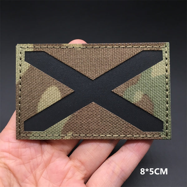 Military Tactical 'Scotland Flag | Reflective' Embroidered Velcro Patch