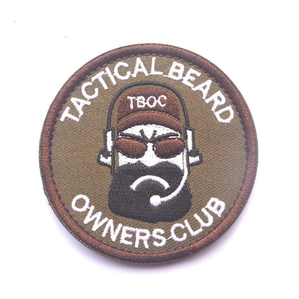 Military Tactical 'Tactical Beard Owners Club | Logo' Embroidered Velcro Patch