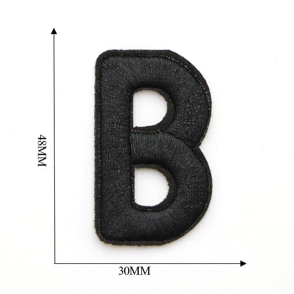Letter B 'Black' Embroidered Patch