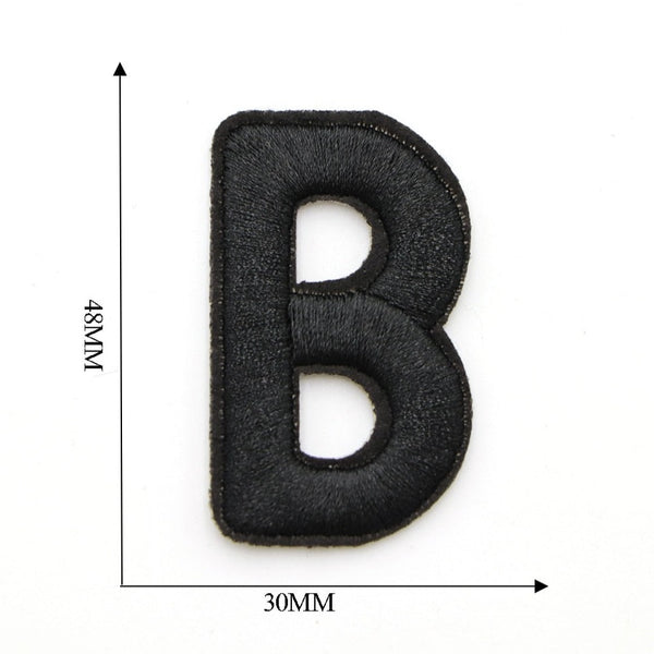 Letter B 'Black' Embroidered Patch