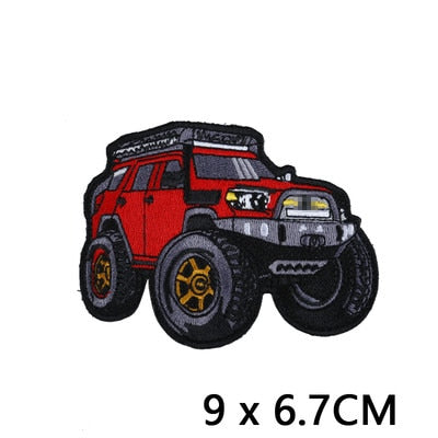 Off-Road Vehicles 'FJ Cruiser | Red' Embroidered Velcro Patch