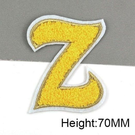 Cute Yellow Chenille 'Letter Z' Embroidered Patch