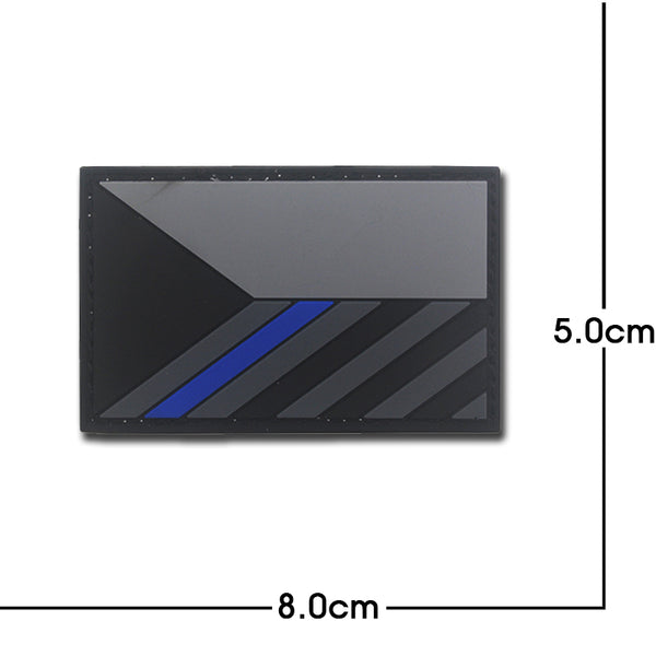 Czech Republic Flag 'Stripes And Blue Line' PVC Rubber Velcro Patch