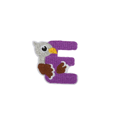 Cute Animal 'Letter E | Eagle' Embroidered Patch