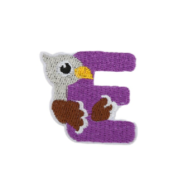 Cute Animal 'Letter E | Eagle' Embroidered Patch