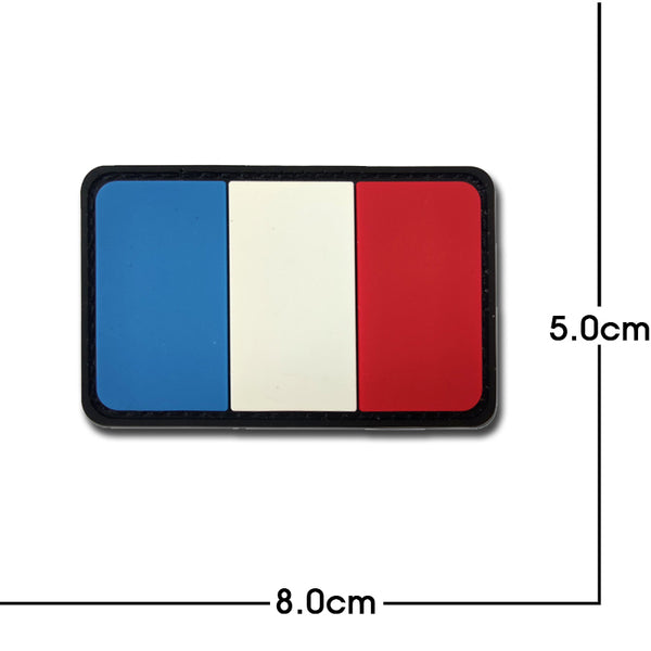 France Flag PVC Rubber Velcro Patch