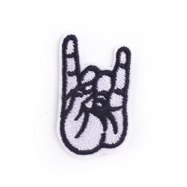 Cool 'Rock On Hand' Embroidered Patch