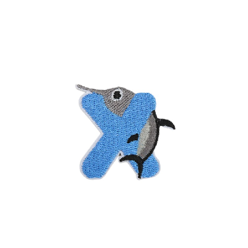 Cute Animal 'Letter X | Xiphias' Embroidered Patch