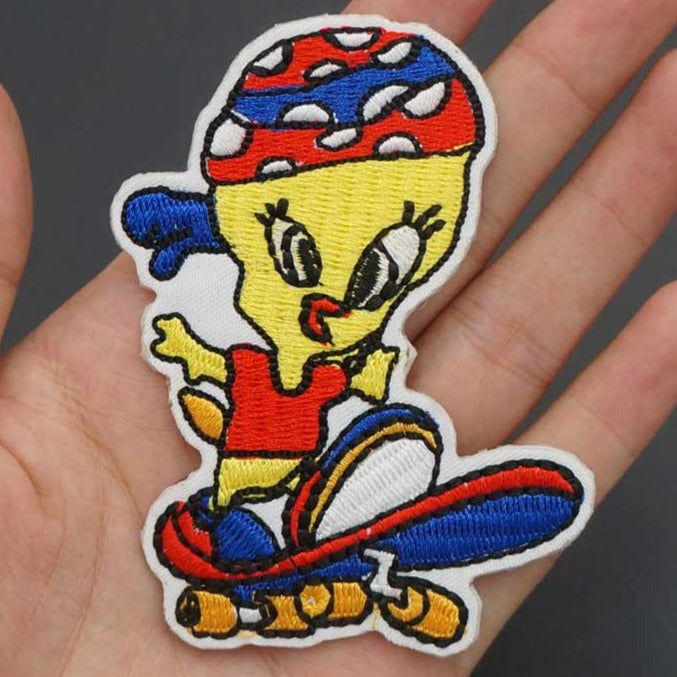 Tweety Bird 'Skateboarding' Embroidered Patch