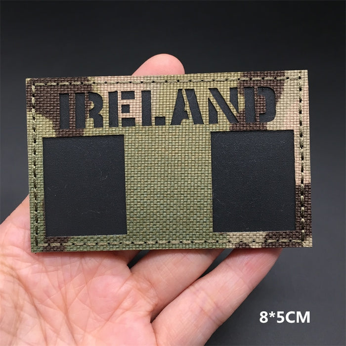 Military Tactical 'Ireland Flag | Reflective' Embroidered Velcro Patch