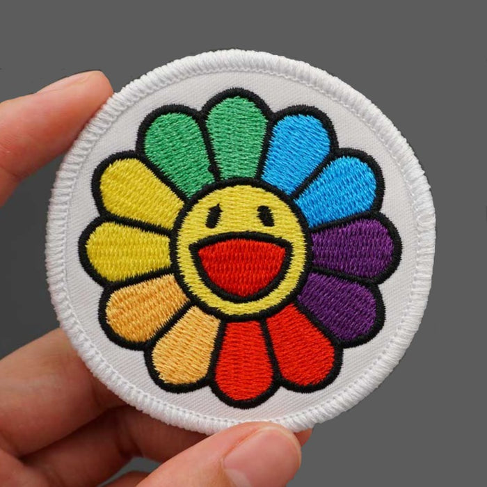 Takashi Murakami 'Rainbow Flower' Embroidered Velcro Patch