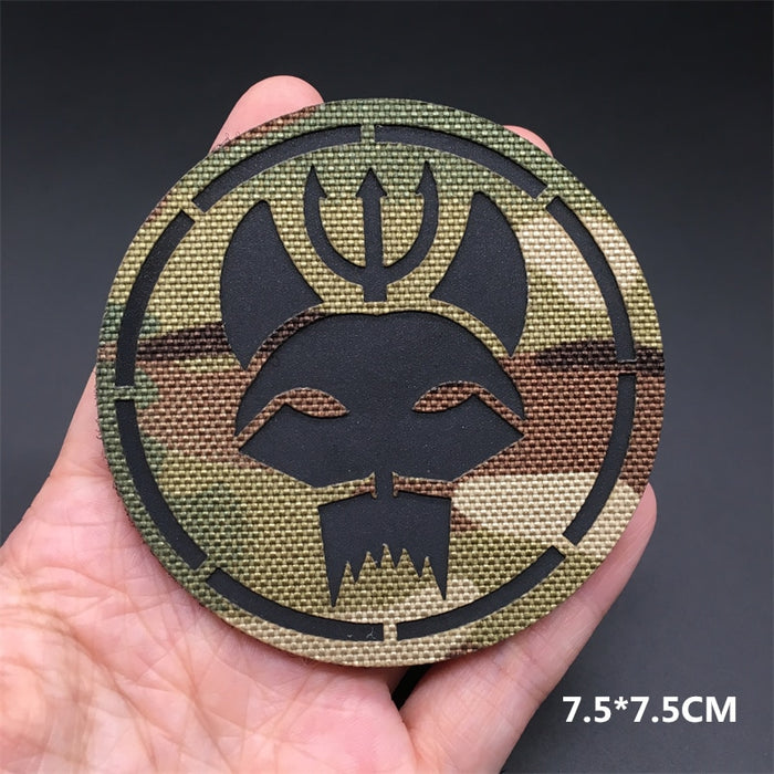 Military Tactical 'Seal Team Trident Cat | Reflective' Embroidered Velcro Patch