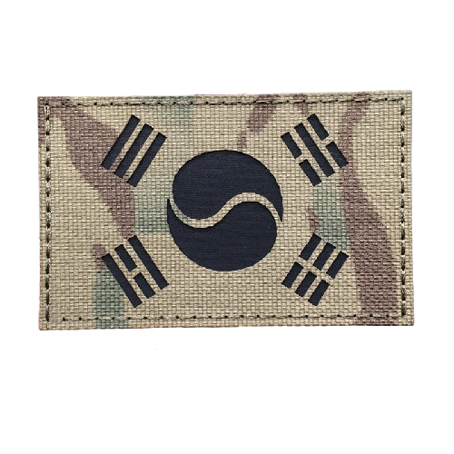 Military Tactical 'South Korea Flag | Reflective' Embroidered Velcro Patch