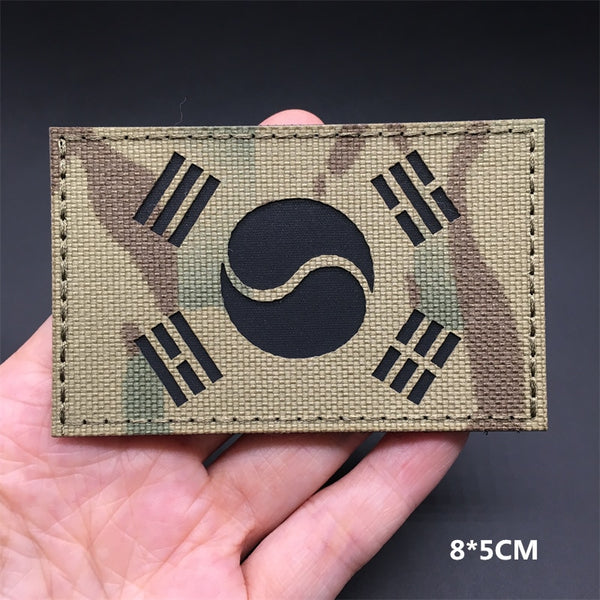 Military Tactical 'South Korea Flag | Reflective' Embroidered Velcro Patch