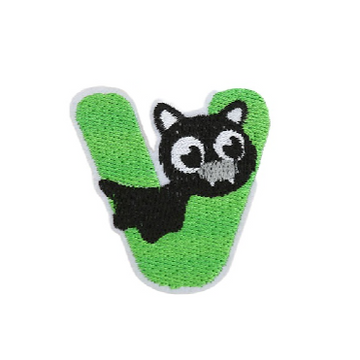Cute Animal 'Letter V | Vampire Bat' Embroidered Patch
