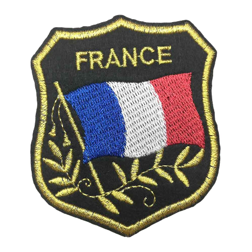France Flag 'Laurel Wreath' Embroidered Patch
