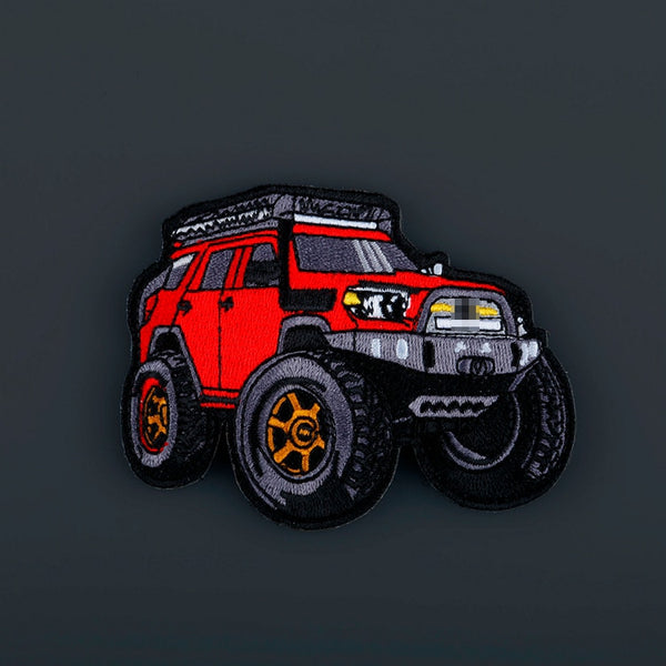 Off-Road Vehicles 'FJ Cruiser | Red' Embroidered Velcro Patch