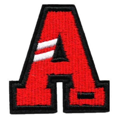 Letter A 'White Stripes' Embroidered Velcro Patch
