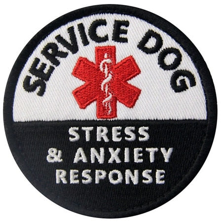 Service Dog 'Stress And Anxiety Response' Embroidered Velcro Patch