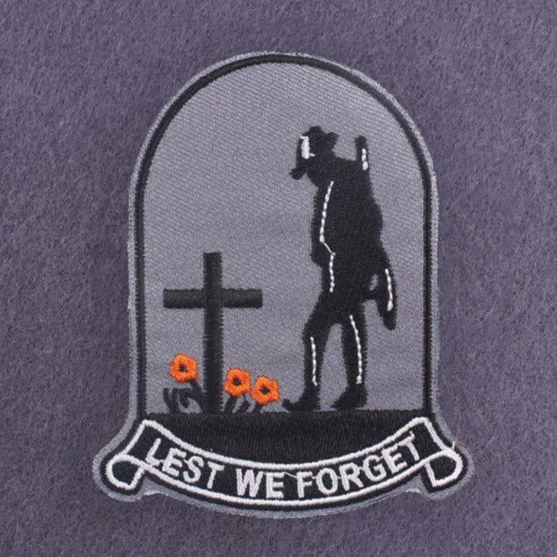 Lest We Forget 'Man Visiting A Grave' Embroidered Patch