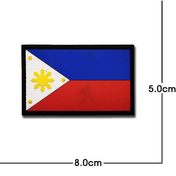 Philippine Flag PVC Rubber Velcro Patch