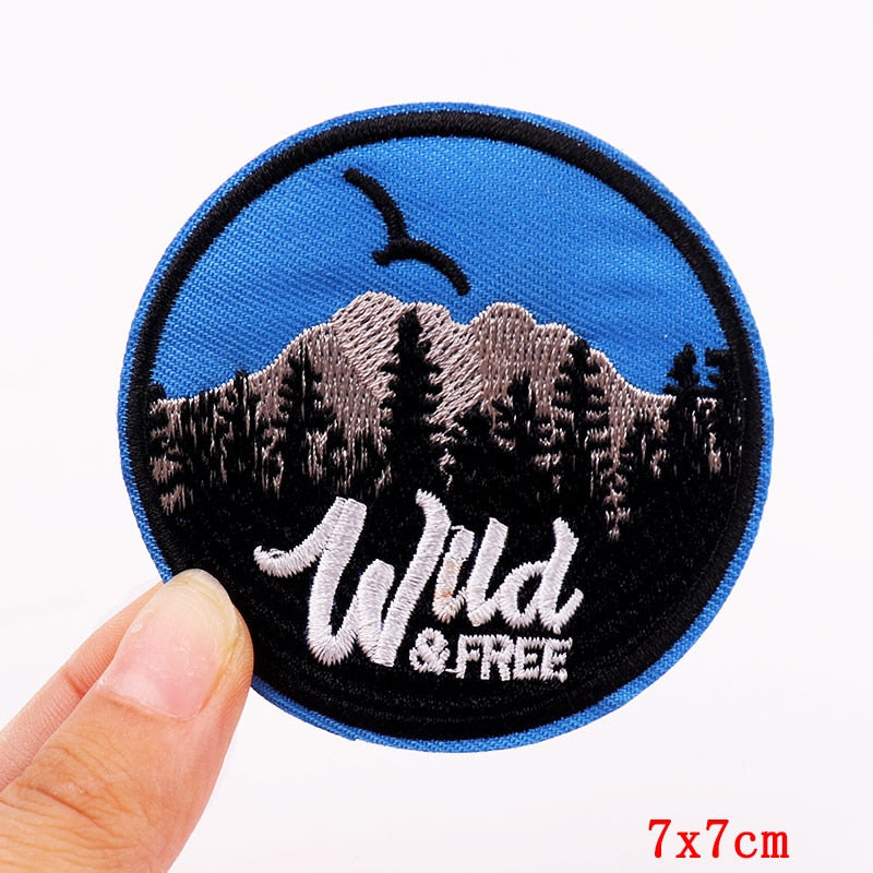 Travel 'Wild And Free' Embroidered Patch