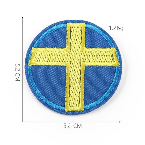 Small Round Flag 'Sweden' Embroidered Patch