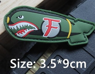 Military Tactical 'Shark Missile | F Bomb' PVC Rubber Velcro Patch