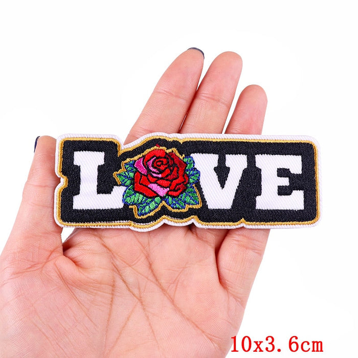Love 'Rose Flower' Embroidered Patch