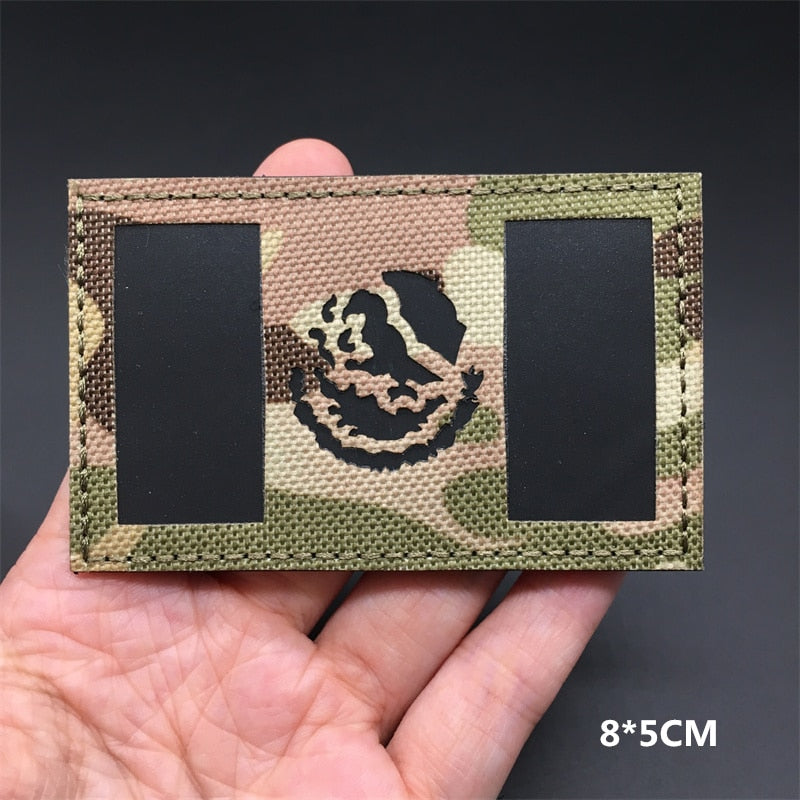 Military Tactical 'Mexico Flag  Reflective' Embroidered Velcro Patch —  Little Patch Co