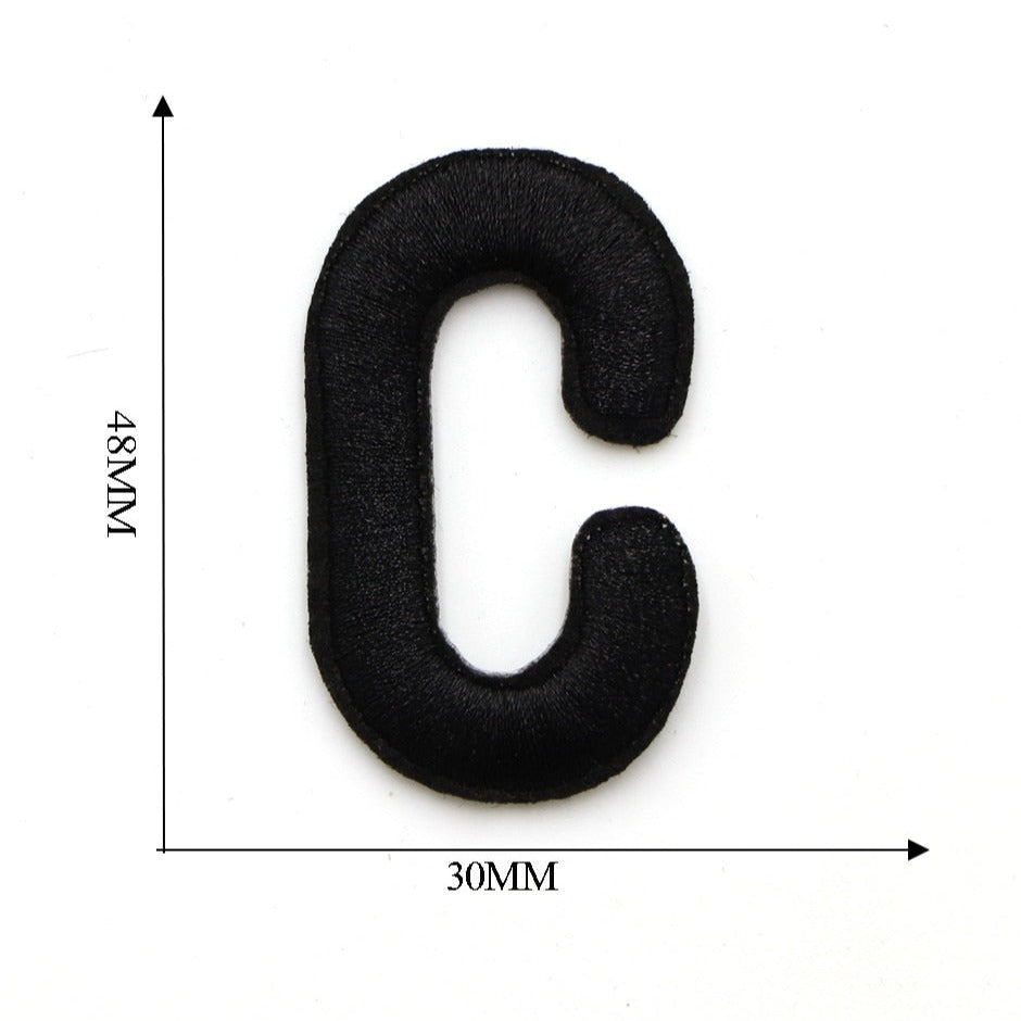 Letter C 'Black' Embroidered Patch