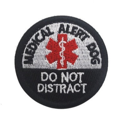 Medical Alert Dog 'Do Not Distract' Embroidered Velcro Patch