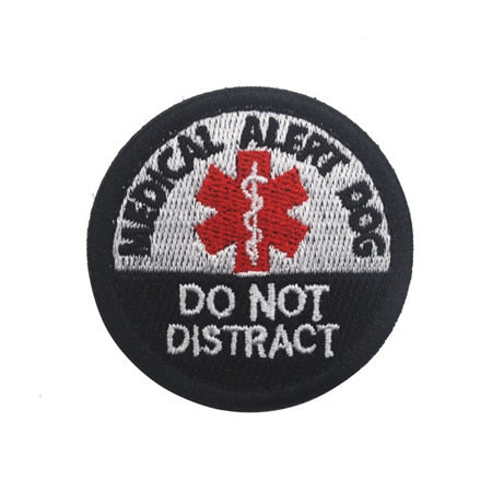 Medical Alert Dog 'Do Not Distract' Embroidered Velcro Patch